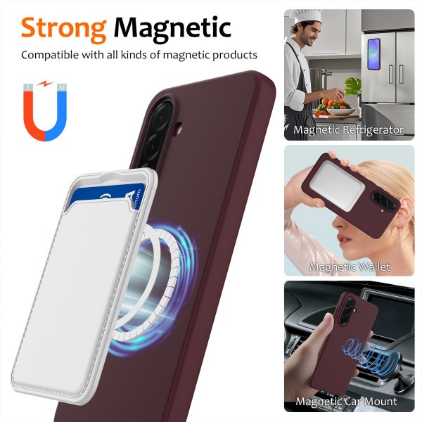 Samsung Galaxy A37 -kuori hihnalla, silikoni, MagSafe, punainen