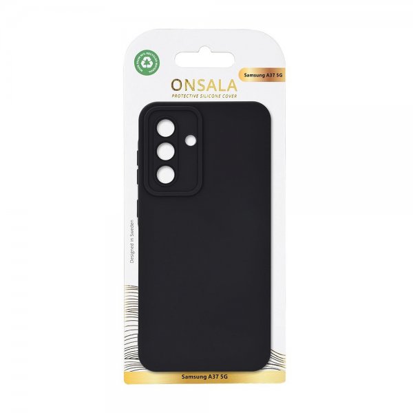 Onsala Samsung Galaxy A37 -kuori, silikonituntuma, musta