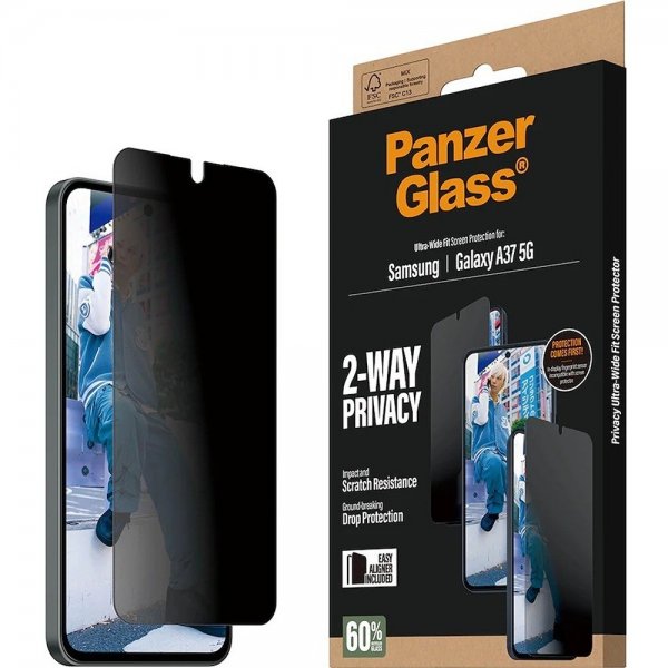 PanzerGlass Samsung Galaxy A37 -näytönsuoja Ultra-Wide Fit Privacy EasyAligner