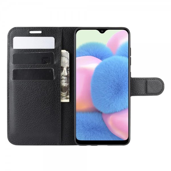 Samsung Galaxy A41 Kotelo Litsi Musta