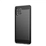 Mofi Samsung Galaxy A42 5G Kuori Harjattu hiilikuitukuvio Musta