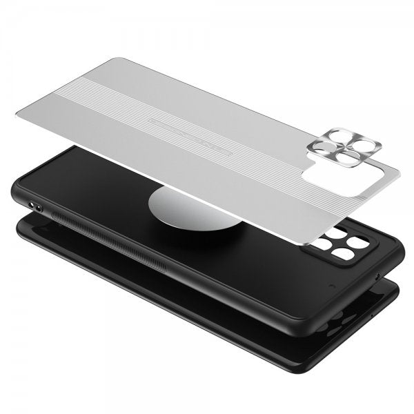 Samsung Galaxy A42 5G Kuori Metallilevyllä Hopea