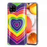 Samsung Galaxy A42 5G Suojakuori Kuviollinen Värikäs Sydänkuvio