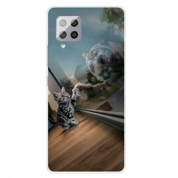 Samsung Galaxy A42 5G Kuori Kissa ja Tiikeri -kuviolla