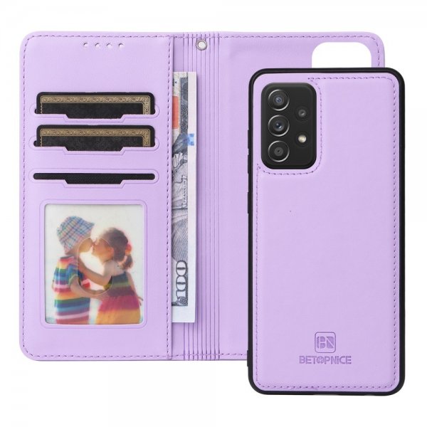 Betopnice Samsung Galaxy A52/A52s 5G Kotelo irrotettavalla kuorella 005 Lila