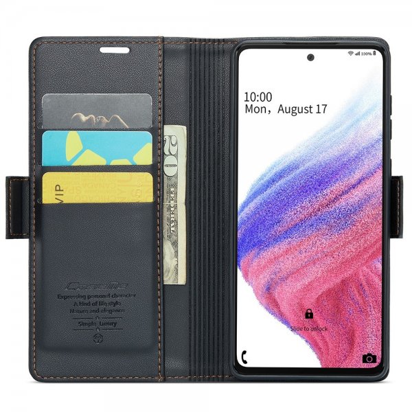 CaseMe Samsung Galaxy A53 5G -suojakotelo 023-sarja, musta