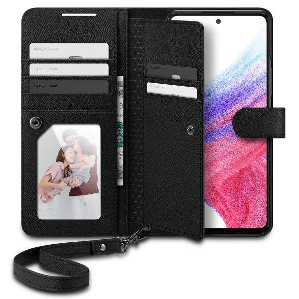 Spigen Samsung Galaxy A53 5G Kotelo Wallet S Plus Musta