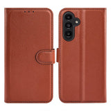 Samsung Galaxy A54 5G -kotelo jalustalla, ruskea