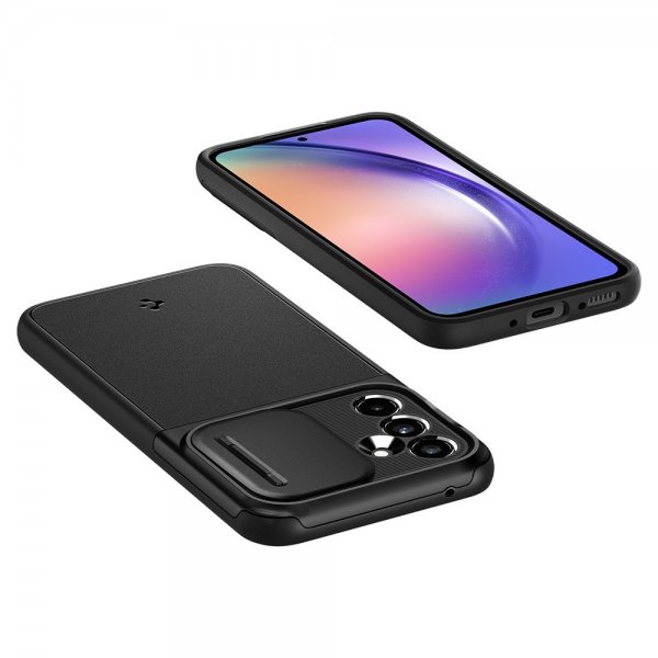 Spigen Samsung Galaxy A54 5G -suojakuori Optik Armor, musta