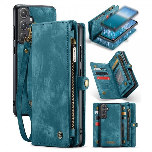 CaseMe Samsung Galaxy A55 -kotelo 008-sarja, irrotettava kuori, sininen