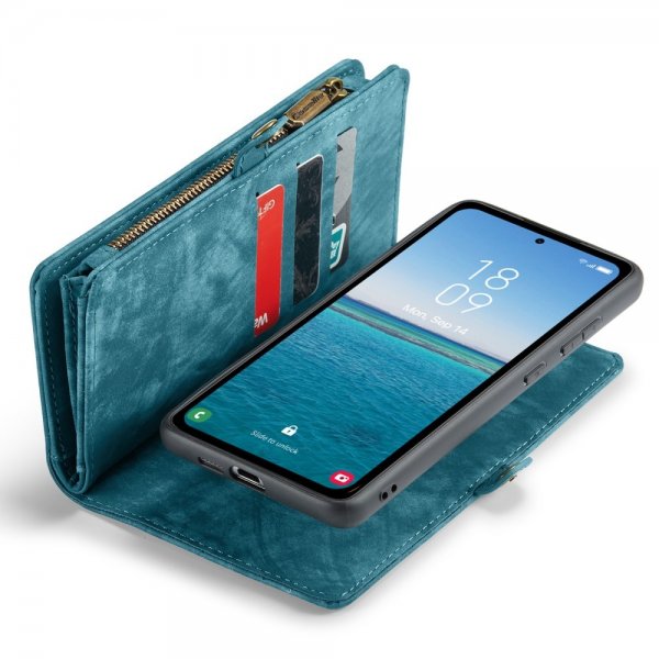 CaseMe Samsung Galaxy A55 -kotelo 008-sarja, irrotettava kuori, sininen