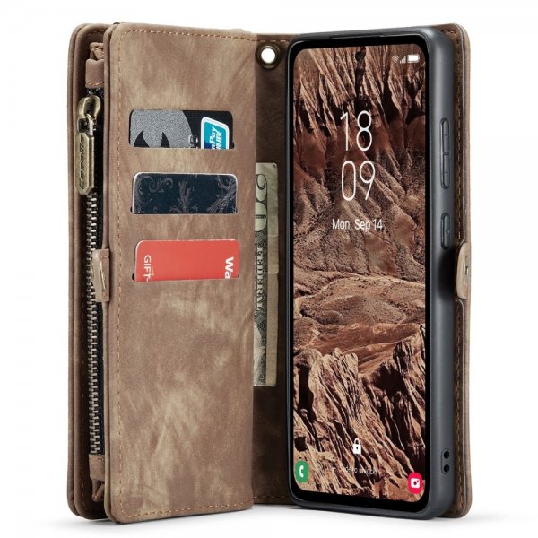 CaseMe Samsung Galaxy A55 -suojakotelo 008 Series Irrotettava kuori, ruskea