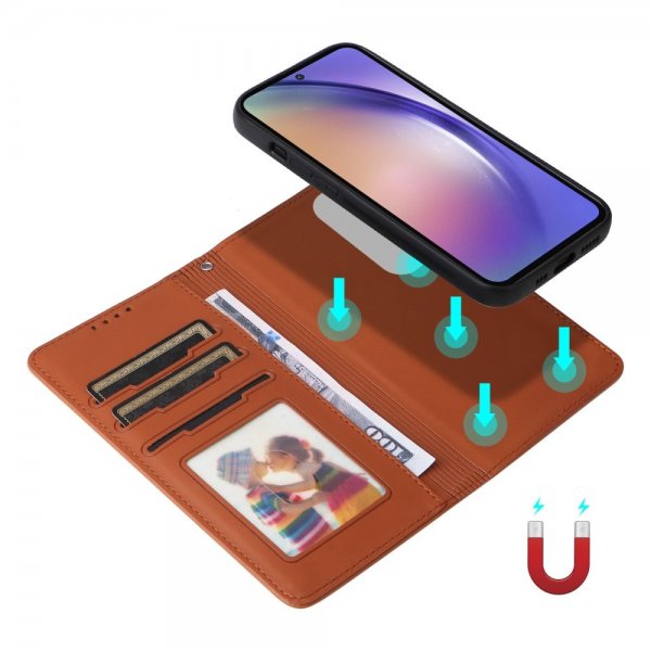 Betopnice Samsung Galaxy A55 Kotelo irrotettavalla kuorella 005 Ruskea