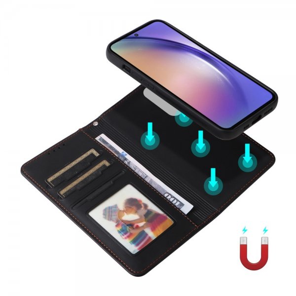 Betopnice Samsung Galaxy A55 -kotelo irrotettavalla kuorella 005 musta