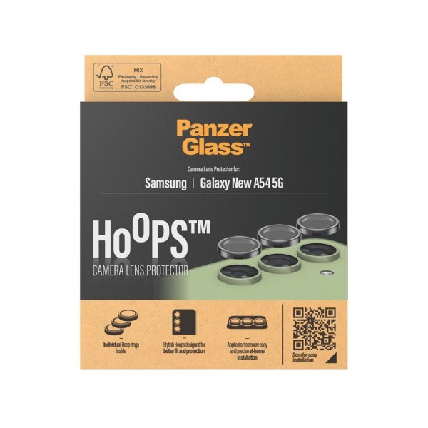PanzerGlass Samsung Galaxy A55 kameran suojalasi Hoops musta