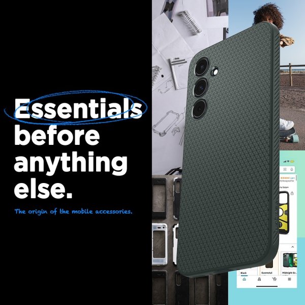 Spigen Samsung Galaxy A55 -suojakuori Liquid Air Abyss Green