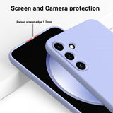 Samsung Galaxy A55 -silikonikuori hihnalla, violetti