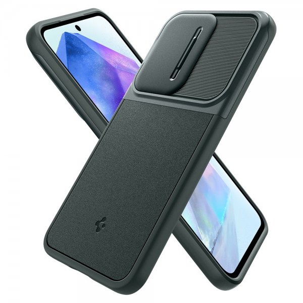 Spigen Samsung Galaxy A55 -suojakuori Optik Armor Abyss Green