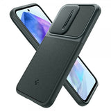 Spigen Samsung Galaxy A55 -suojakuori Optik Armor Abyss Green
