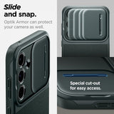 Spigen Samsung Galaxy A55 -suojakuori Optik Armor Abyss Green