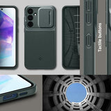 Spigen Samsung Galaxy A55 -suojakuori Optik Armor Abyss Green