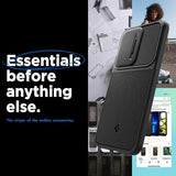 Spigen Samsung Galaxy A55 -suojakuori Optik Armor, musta