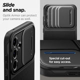 Spigen Samsung Galaxy A55 -suojakuori Optik Armor, musta