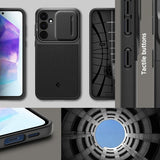 Spigen Samsung Galaxy A55 -suojakuori Optik Armor, musta