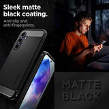 Spigen Samsung Galaxy A55 -suojakuori Rugged Armor Matte Black
