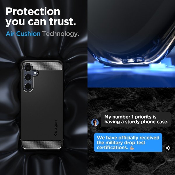 Spigen Samsung Galaxy A55 -suojakuori Rugged Armor Matte Black