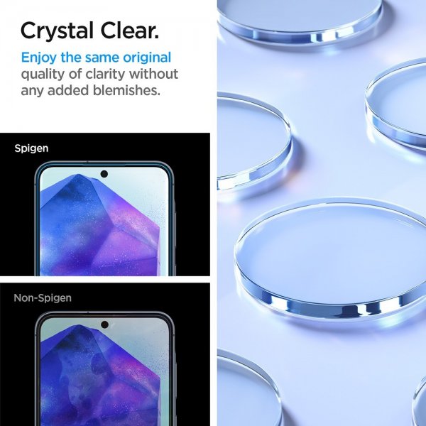 Spigen Samsung Galaxy A55 -näytönsuoja GLAS.tR ALIGNmaster 2-pakkaus