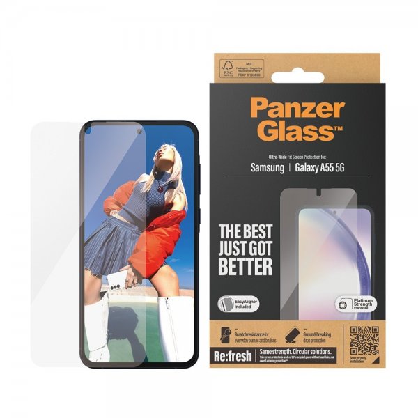 PanzerGlass Samsung Galaxy A55 -näytönsuoja Ultra-Wide Fit EasyAligner