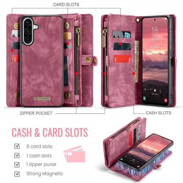 CaseMe Samsung Galaxy A56 -kotelo 008 Series, irrotettava kuori, punainen
