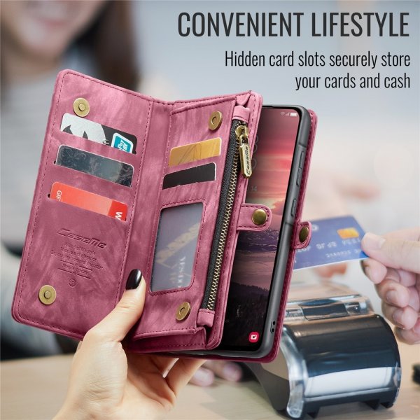 CaseMe Samsung Galaxy A56 -kotelo 008 Series, irrotettava kuori, punainen