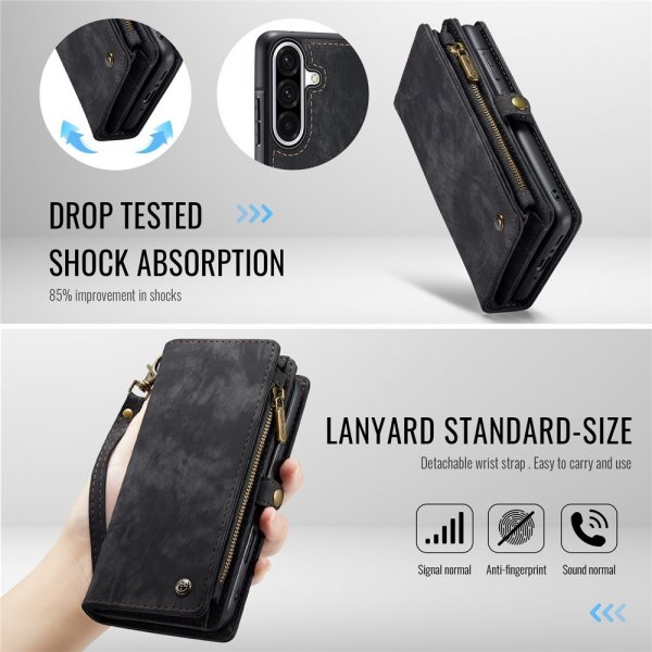 CaseMe Samsung Galaxy A56 Kotelo 008 Series Irrotettava Kuori Musta