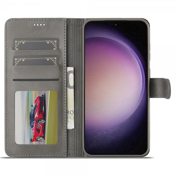 Lc.Imeeke Samsung Galaxy A56 Suojakotelo Korttipaikalla Jalustatoiminto Harmaa