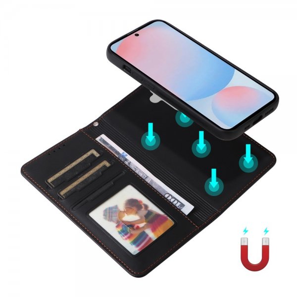 Betopnice Samsung Galaxy A56 Kotelo Irrotettavalla Kuorella 005 Musta