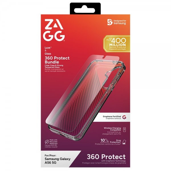 ZAGG Samsung Galaxy A56 -suojakuori näytönsuojalla Luxe & Glass