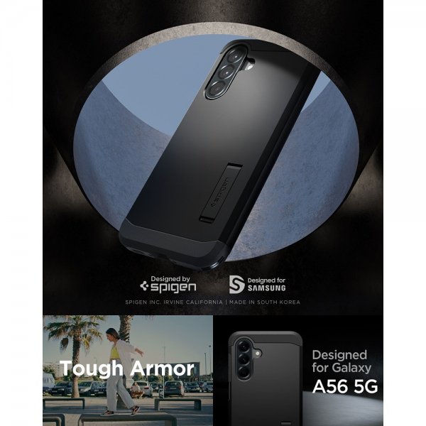 Spigen Samsung Galaxy A56 Kuori Tough Armor Musta