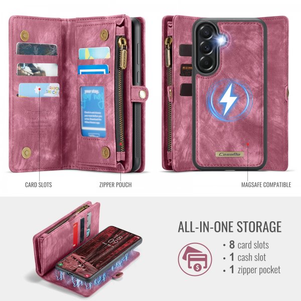 CaseMe Samsung Galaxy A57 -kotelo 008 Series, irrotettava kuori, punainen
