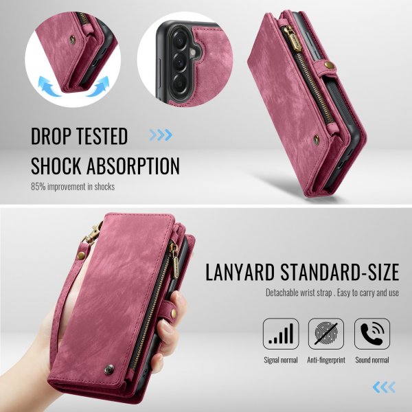 CaseMe Samsung Galaxy A57 -kotelo 008 Series, irrotettava kuori, punainen