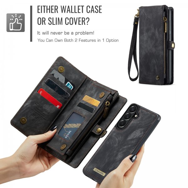 CaseMe Samsung Galaxy A57 -kotelo 008 Series, irrotettava kuori, musta