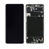 Samsung Galaxy A71 näyttö LCD-paneelilla + runko - Musta