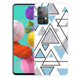 Samsung Galaxy A72 Kuori Marmorikolmiot Vaaleansininen