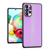 Samsung Galaxy A72 -kuori metallilevyllä, violetti