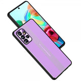 Samsung Galaxy A72 -kuori metallilevyllä, violetti