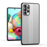 Samsung Galaxy A72 -suojakuori metallilevyllä, hopea