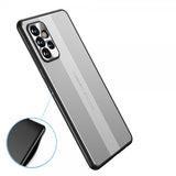 Samsung Galaxy A72 -suojakuori metallilevyllä, hopea