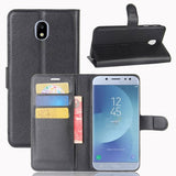 Samsung Galaxy J3 2017 Lompakkokotelo Litchi Musta
