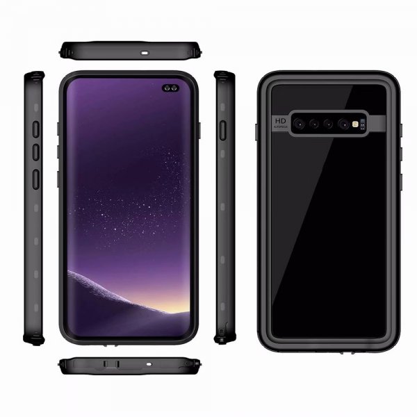 Redpepper Samsung Galaxy S10 Plus vedenkestävä IP68-suojakuori, musta